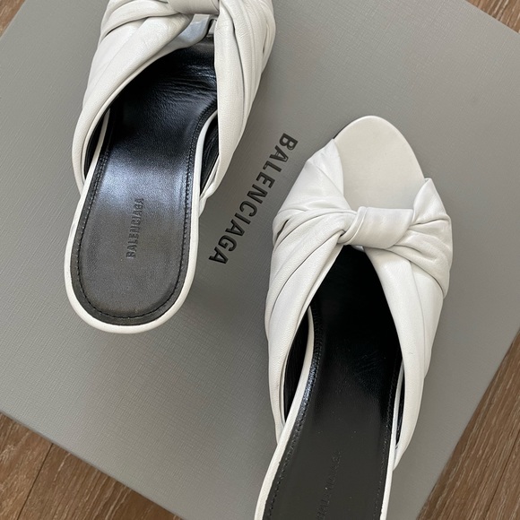 Balenciaga Drapy Leather Mule Women\'s